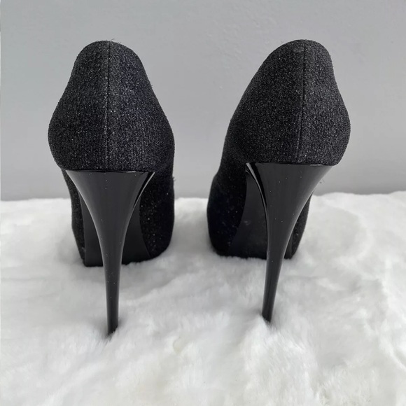 GIUSEPPE ZANOTTI BLACK SPARKLE PUMPS 38.5 - Picture 5 of 7